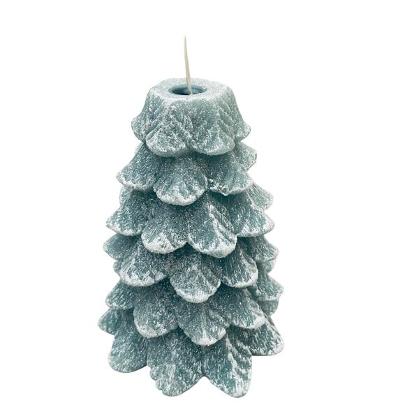 Luminara Flameless Glitter Christmas Tree LED Candle With Timer Iceberg Green - Picture 16 of 16